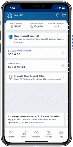 Citi Rewards card gif