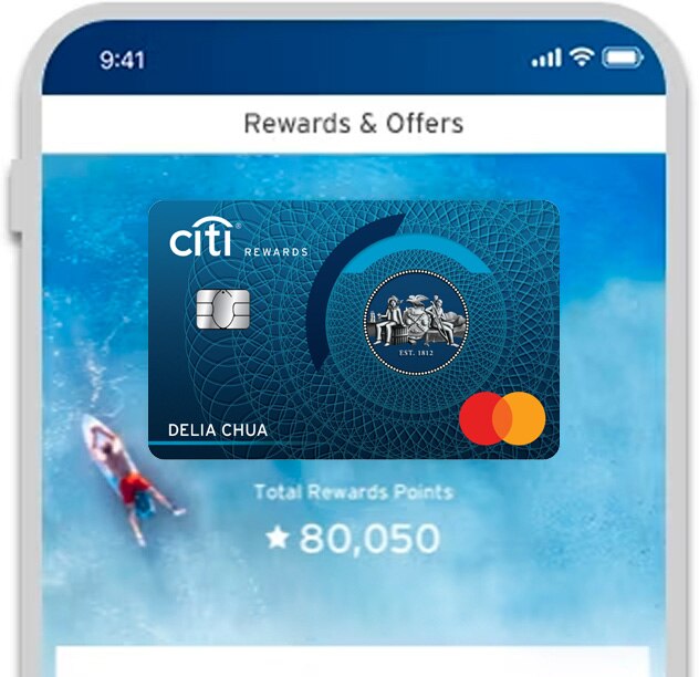 Citi credit card app display