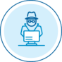 Online security suspicious hacker warning