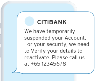 Citi scam warning graphic