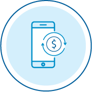 Mobile banking payment symbol